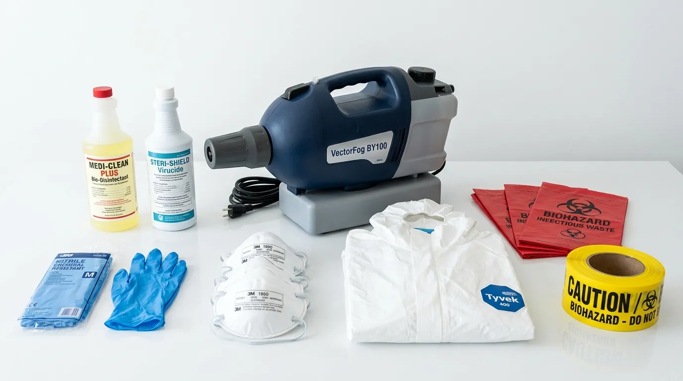 Professional biohazard remediation crew working in Uxbridge